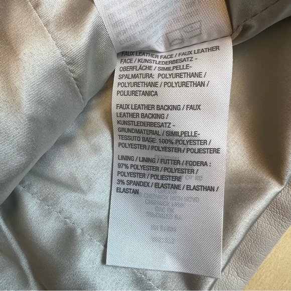 GRAVER Susan Graver Faux Leather Long Sleeve Jacket Pale Stone Color Size 12 - Picture 8 of 13